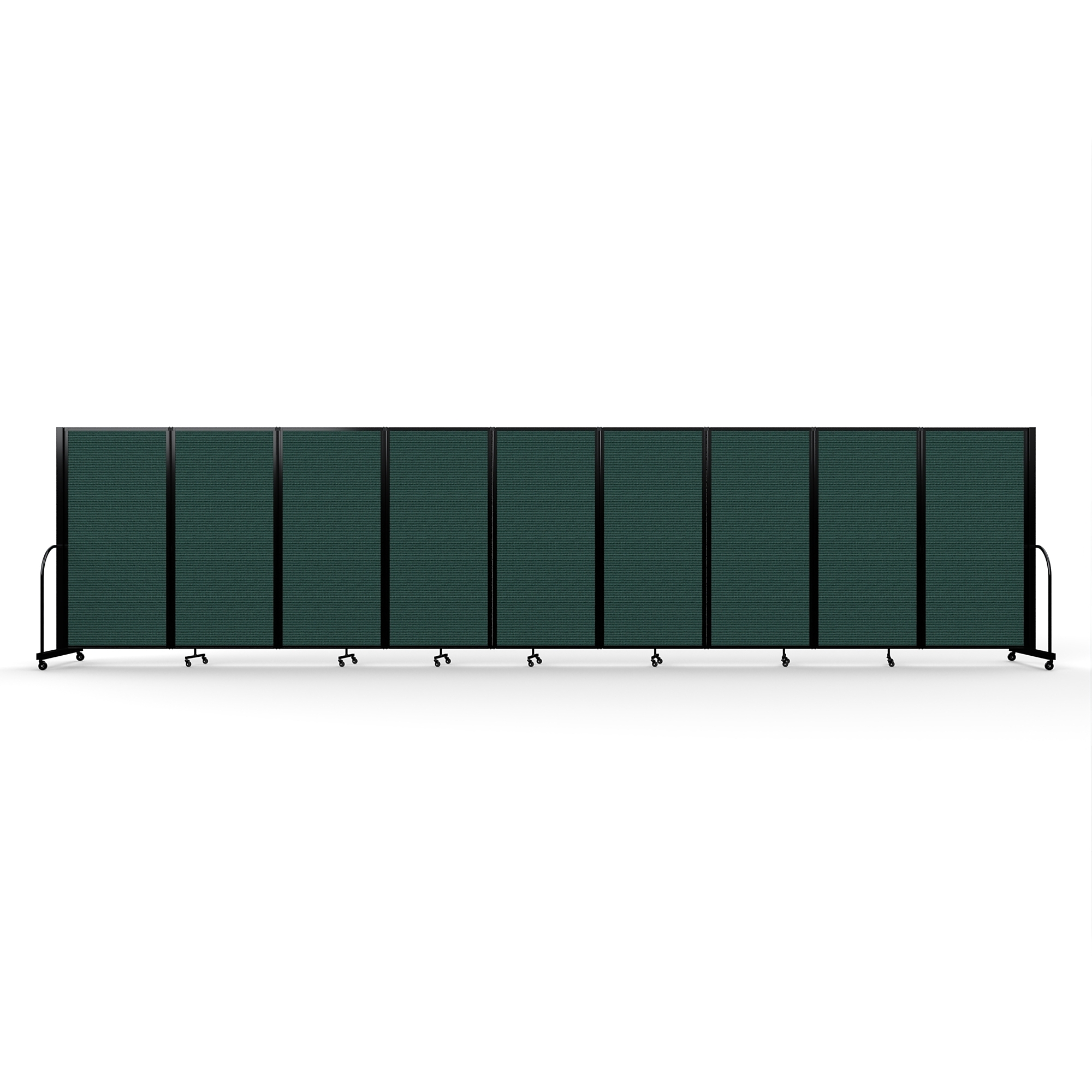 Screenflex Full Motion Divider, 6' x 25'1", Black Frame, Mallard